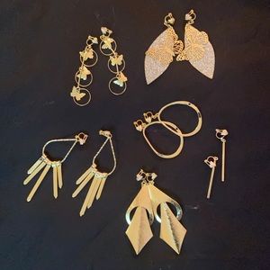 Clip on Gold Earrings / Costume Jewelry